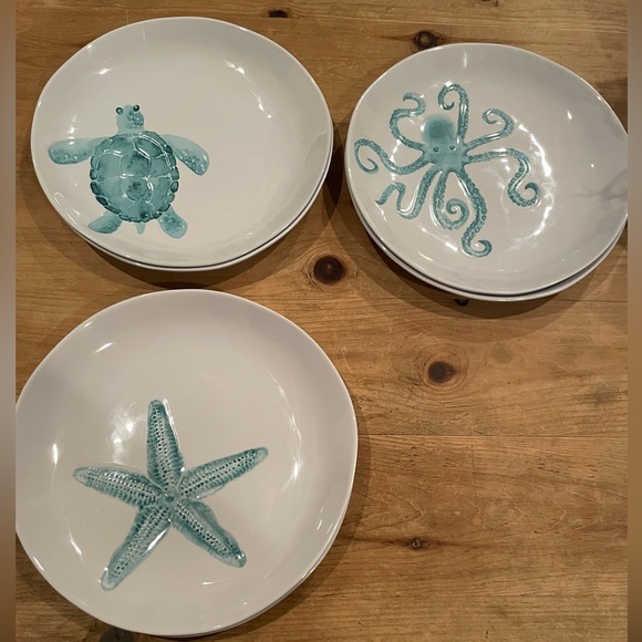Sigrid Olsen Melamine Dinner Plates Set of 6 Sea Life Beach Coastal Ocean 11” - Picture 9 of 9
